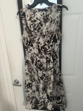Apt. 9 Black and Cream Sleeveless Abstract Print Midi Dress